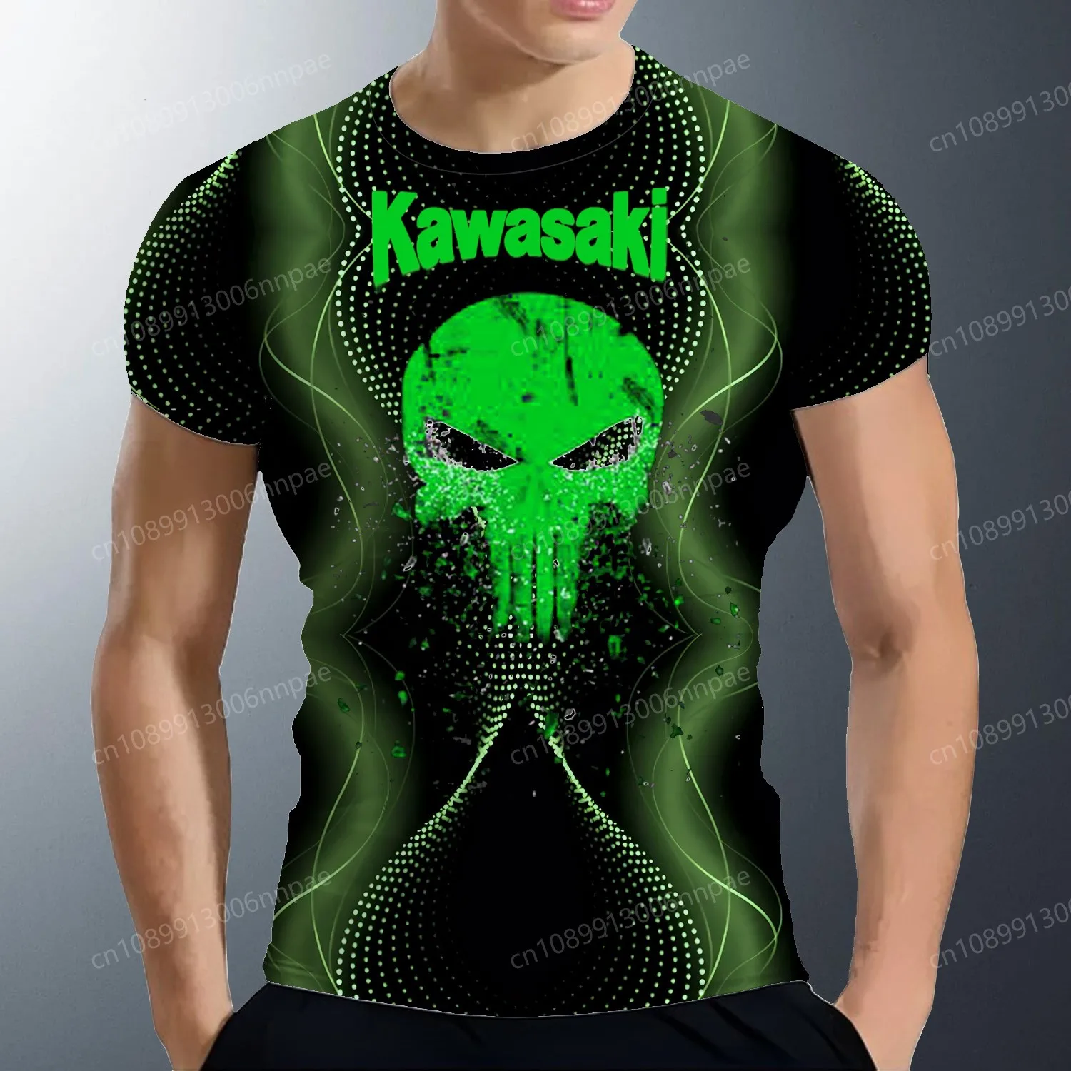 Kawasaki Top Fashion Man 2024 High-quality Shirts Men Motorcycle Tee Shirt Adventure Oversized T-shirt Men's Clothing Streetwear