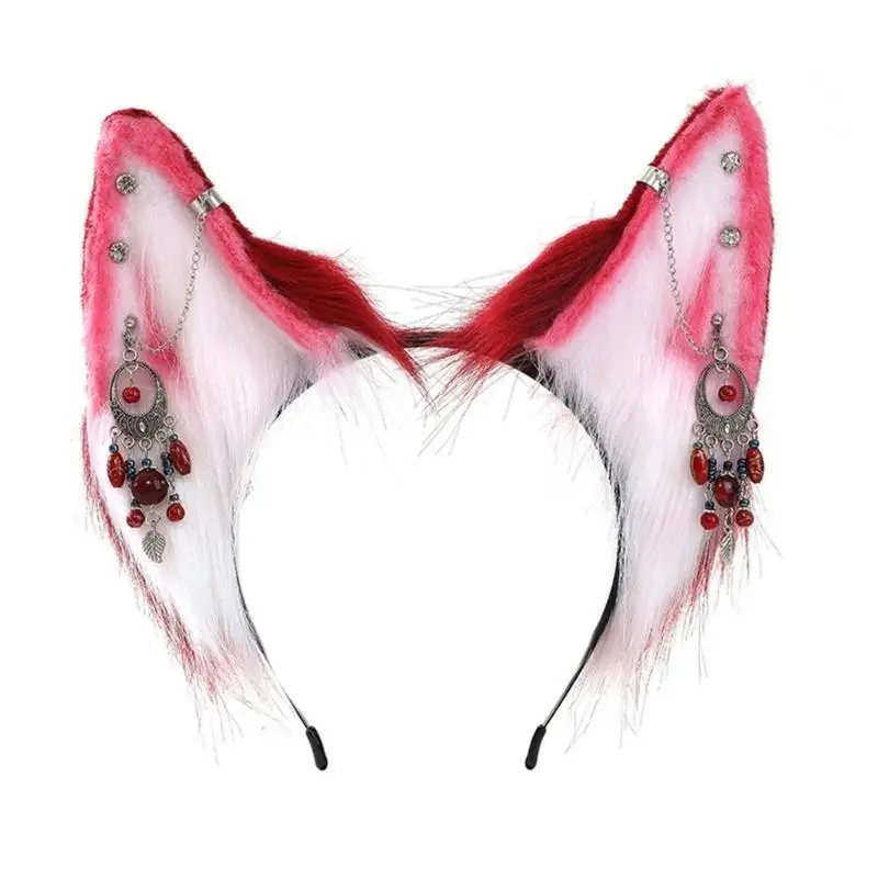 39BD Schönes Stirnband Cartoon Wolf Ohrform Haarband Niedliches Haarband für Frauen Mädchen – Detail 5