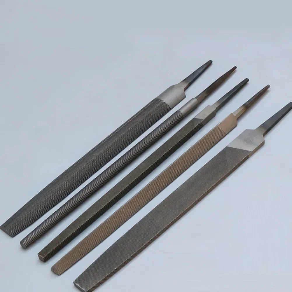 

5Pcs 6 Inch Industrial Steel Files Set Flat/Round/Half Round/Triangle/Square for Metalworking Woodworking Steel Rasp File Flat