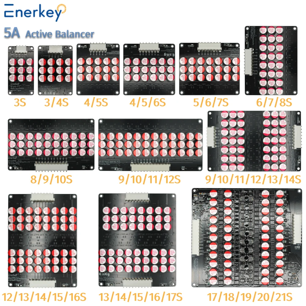 Enerkey  Active Balancer Lipo/Lifepo4/LTO Battery Energy Capacitor 3S 4S 5S 6S 7S 8S 10S 12S 14S 16S 17S 21S  5A