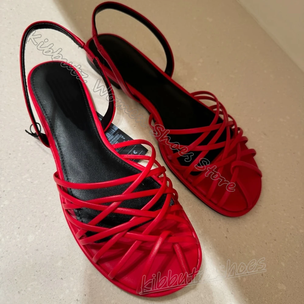 

Римские сандалии с перекрестным ремешком и пряжкой на ремешке, кожаные однотонные модные элегантные лаконичные сексуальные роскошные женские туфли на плоской подошве с круглым носком, новинка