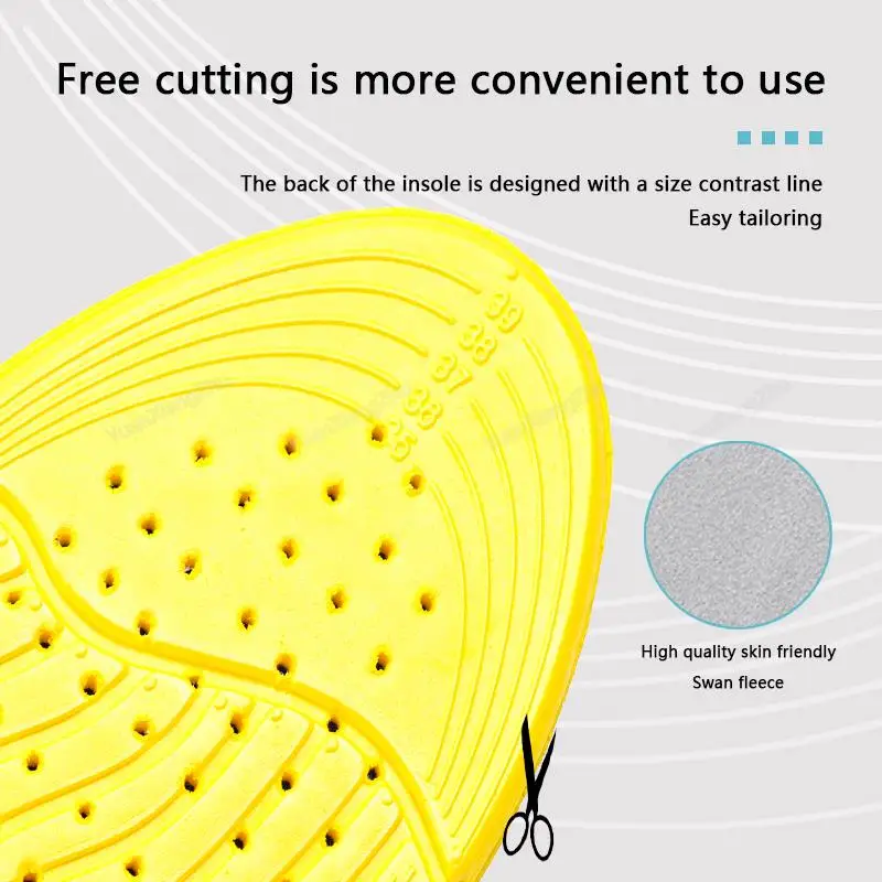 Memory Foam Running Insoles For Shoes Breathable Deodorant Sport Orthopedic Insoles Man Women Comfortable Arch Support Shoe Sole