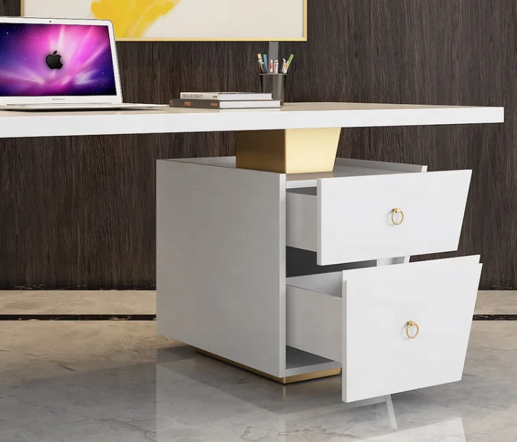 modern simple design white office furniture latest office table designs with luxury executive CEO Desk