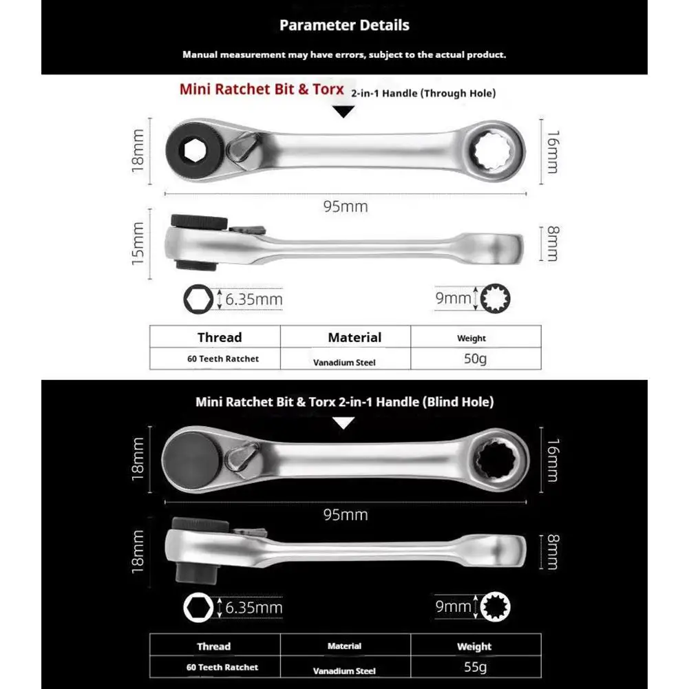 Chave de catraca para reparo de automóveis, mini soquete de 1/4 '', chave de fenda, soquete rápido, conjunto de chaves de catraca