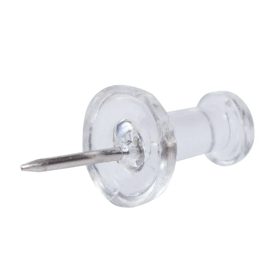 Clear Push Pins 1 inch for Office and Home Use 2 Packs of 100 Transparent Pins Ideal for Bulletin Boards and Craft Projects Dur