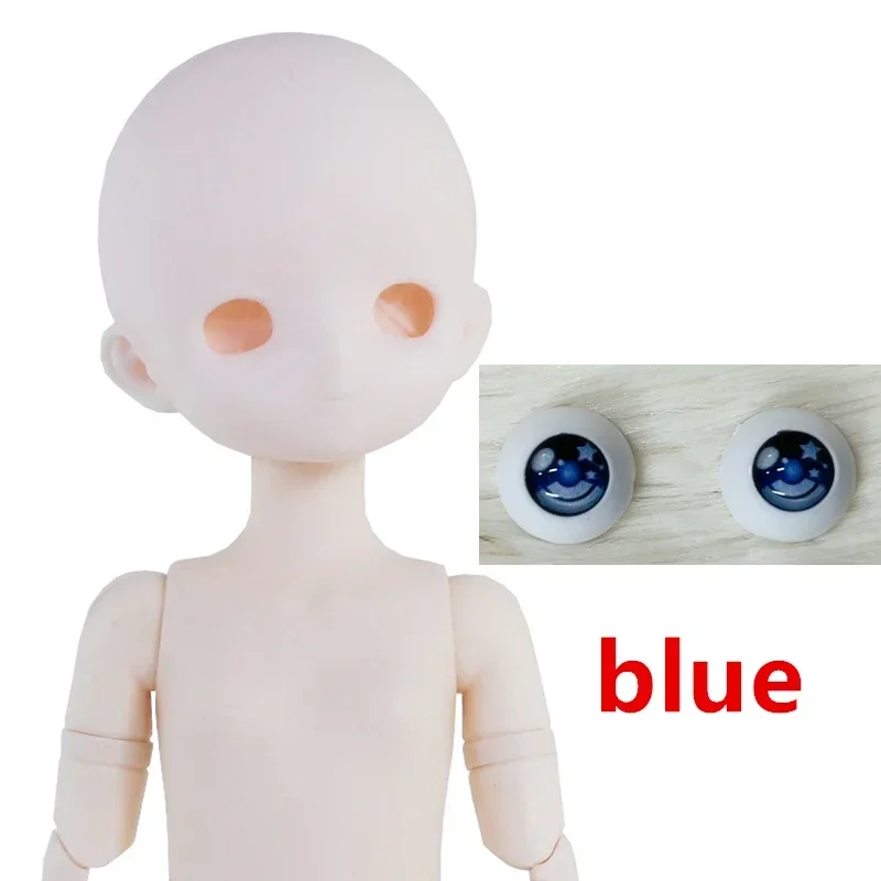 New 1/6 BJD Doll 22 Movable Joints Toys Colorful Anime Eyeballs Body Waist Rotation No Makeup Face Naked with Shoes for Girls