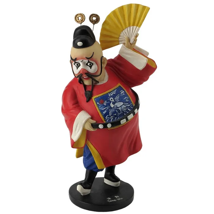 Peking Opera Clown Official Resin Figurine Chinese Traditional Opera Character Statue National Culture Sculpture Home Decoration