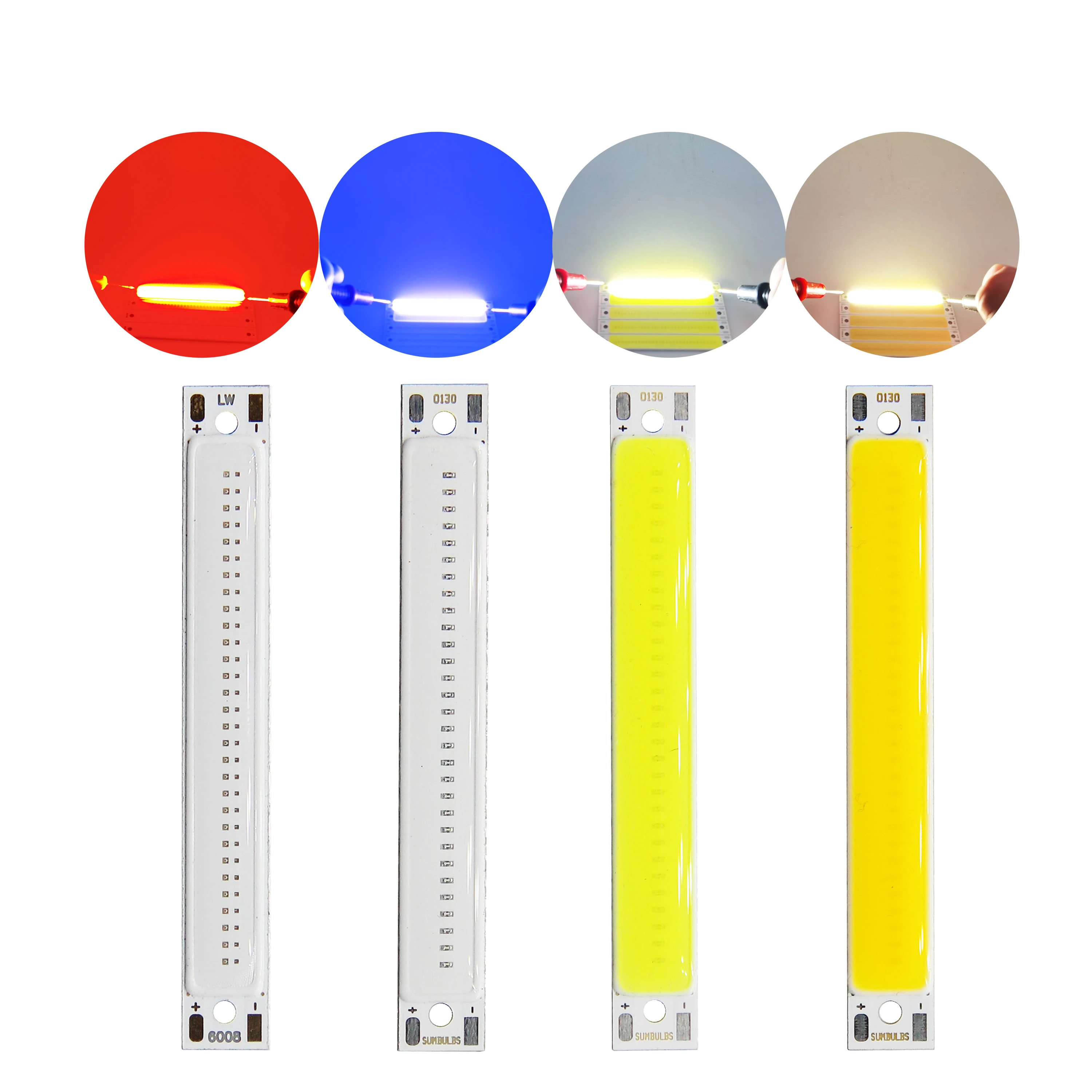 FTZOTOF 60x8mm 2V 3V tira de LED integrada 60mm blanco frío cálido azul rojo bombilla 1,5 W 3W DC 3,7 V Chip para iluminación LED de trabajo para