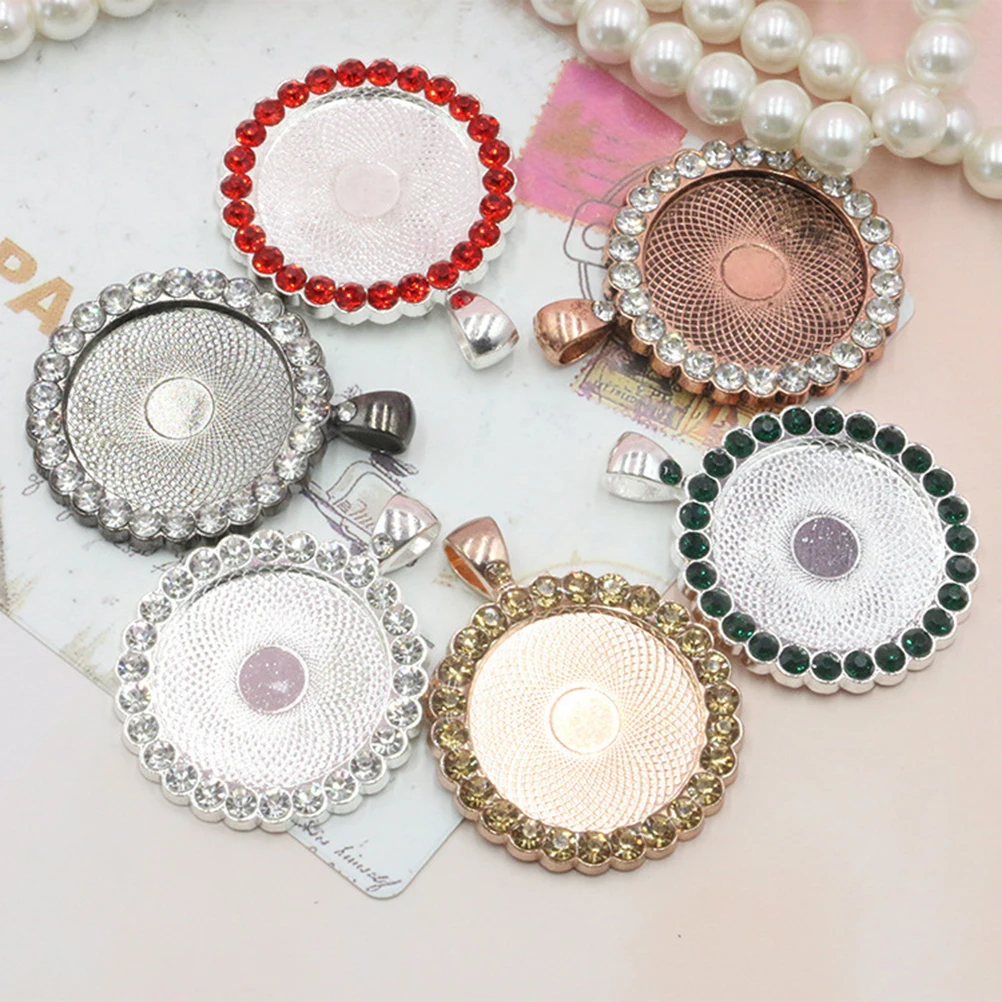 

10 Pcs Point Drill Pendant Bottom Bracket Alloy Rhinestone Diy Charms Jewelry Making Pendants Accessories Necklace Bracelet