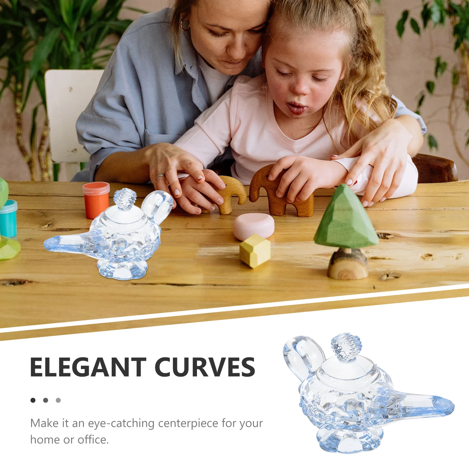 

Vintage Style Lamp Decor Acrylic Carved Tabletop Decoration For Home Party Desk Ornament Light Decorations