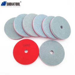 SHDIATOOL 10Pcs 4Inch Sponge Diamond Polishing Pads For Soft Stone Marble Terrazzo Floor Stone Sanding Disc Grit #500