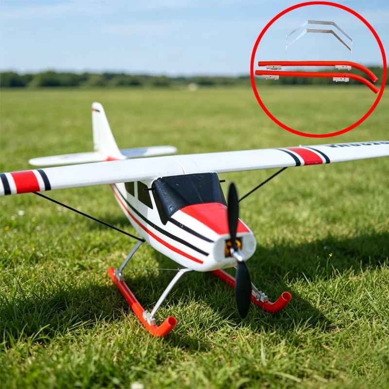 

1Set For Cessna 182 Airplane Model PVC Tubing Skid with Single/Dual Aluminum Alloy Landing Gear Upgrades Parts for Grass Takeoff