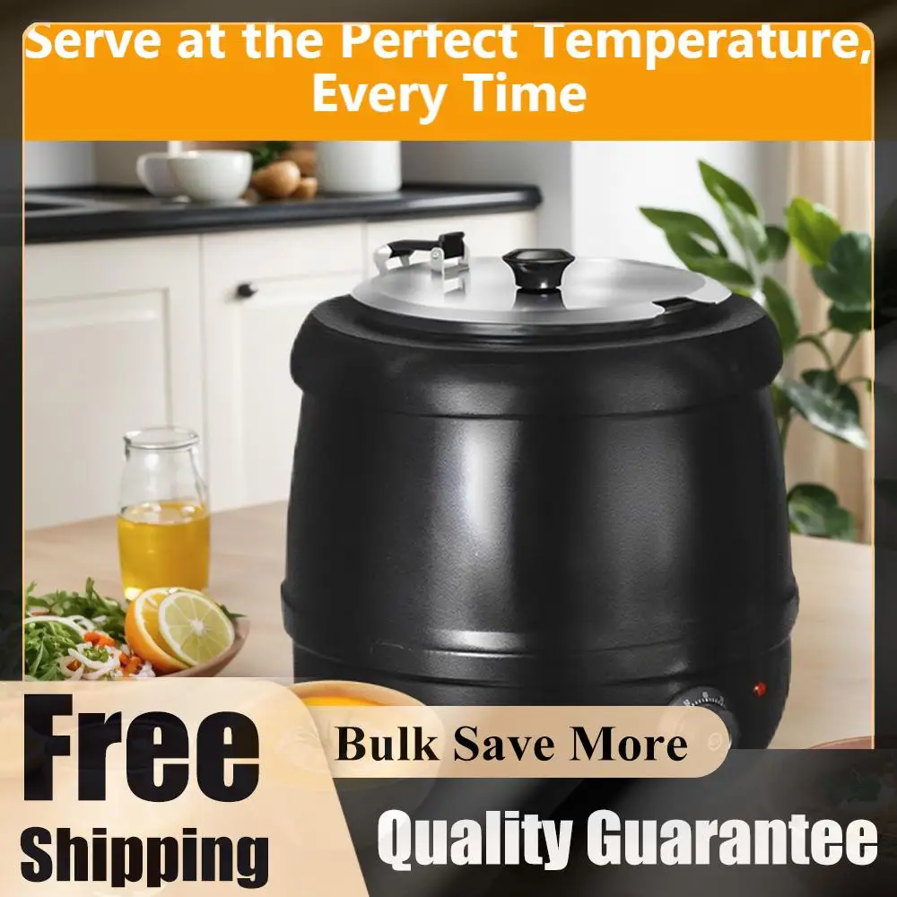 

10L Electric Soup Warmer with Lid Hinged Electric Soup Pot Heating Stew Kettle Buffet Warming Pot for Restaurants Home Catering