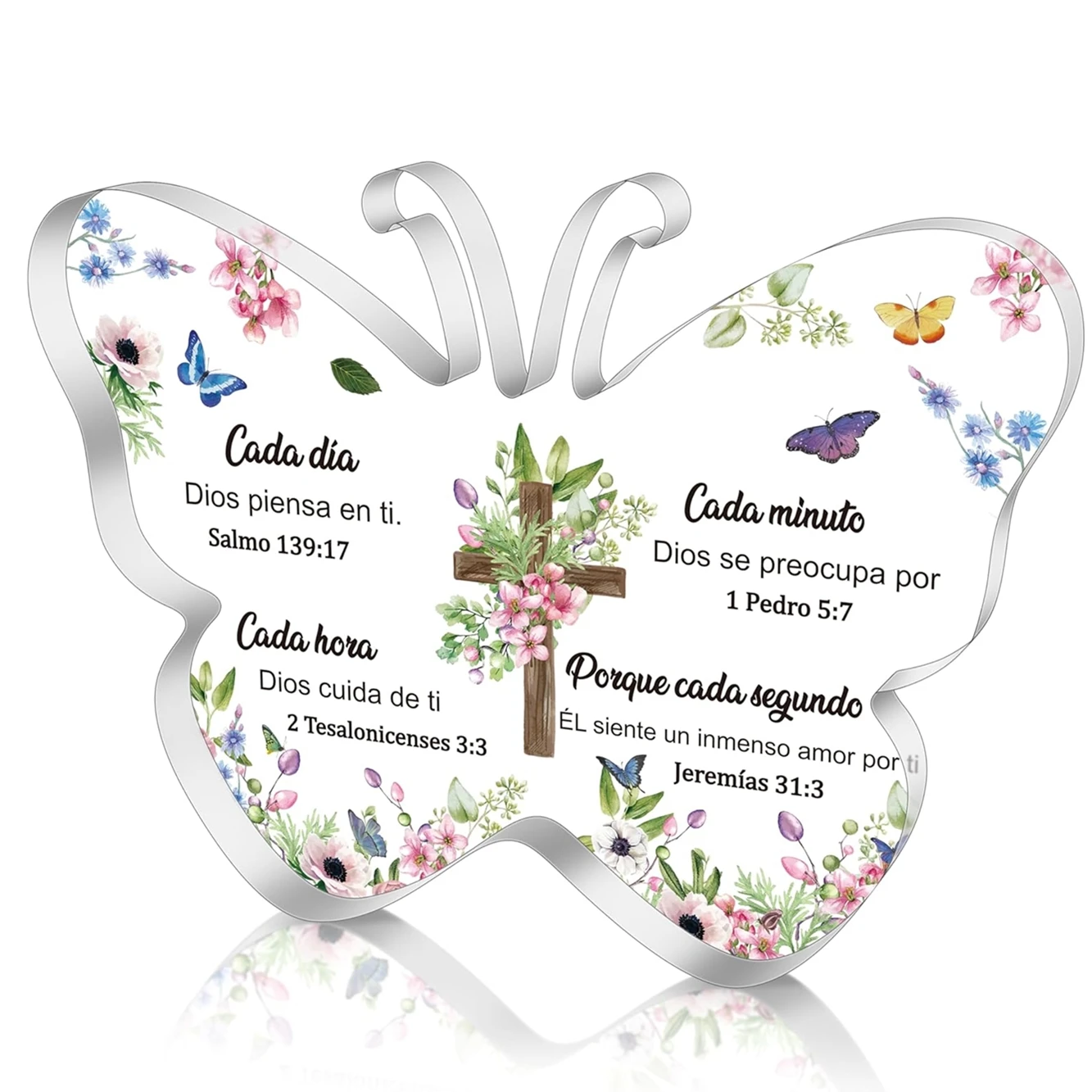 Spanish Christian Acrylic Gifts - Religious Inspirational Gift with Bible Verse Prayers Gifts for Women Faith Keepsake