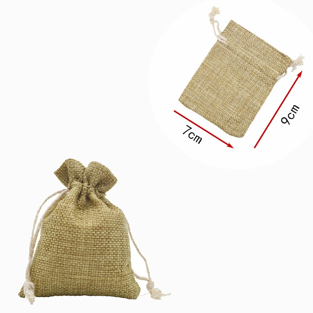 Linen Bag Drawstring Jute Gift Bag Wedding Favorite Candy Christmas Bag British Pastoral Style