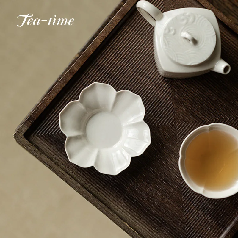 Grass Ash Cup Holders Sunflower Ceramic Cup Mat Chinese Tea Coaster Aesthetic Coasters For Cups Drink Items Tea Set Accessories