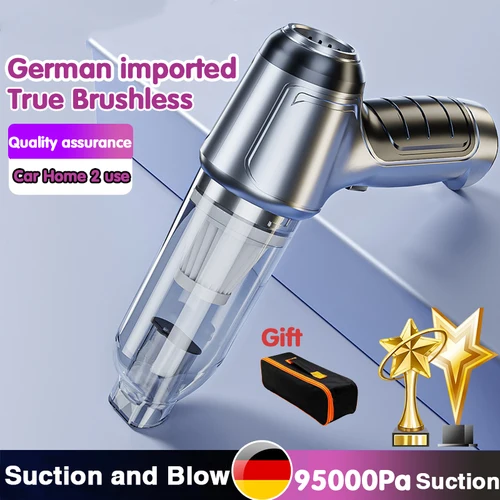 Imagen 2 del producto Aspiradora inalámbrica para coche, portátil, de mano, 120W, soplable, inalámbrico, electrodoméstico, para el hogar y el coche, Mini aspiradora de doble uso