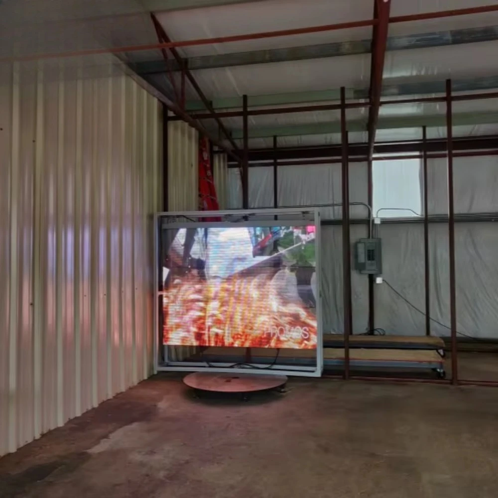 High brightness indoor/outdoor P3.91-7.81 mm transparent LED display/screen/billboard/advertising exhibition hall poster