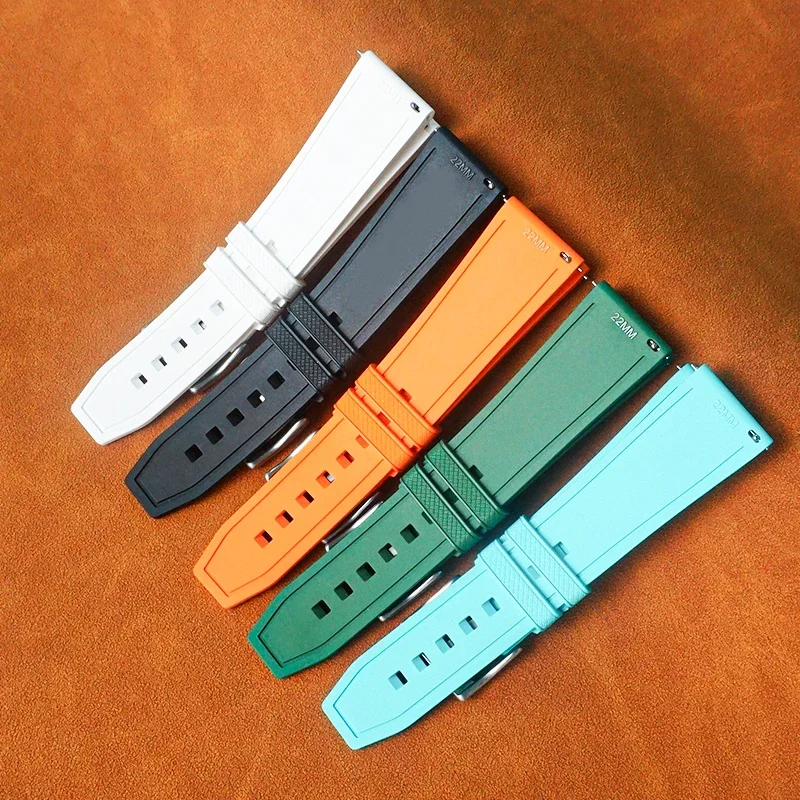 Nueva correa de reloj de goma fluorada para Seriko Blancpain Tudor 20mm 22mm con estampado de tela vela FKM correas de reloj de goma hombre buceo impermeable