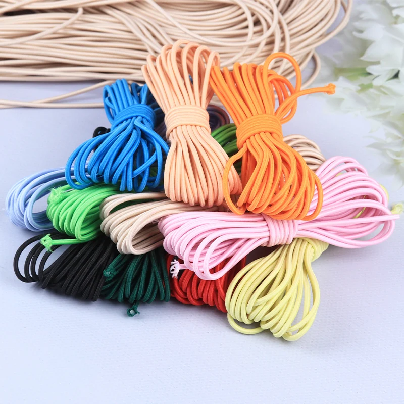 

5/10M 4mm Round Elastic Bands for Clothes Bag Waistband Rubber Ropes HairBand Knapsack Stretch Cords DIY Sewing Accessories