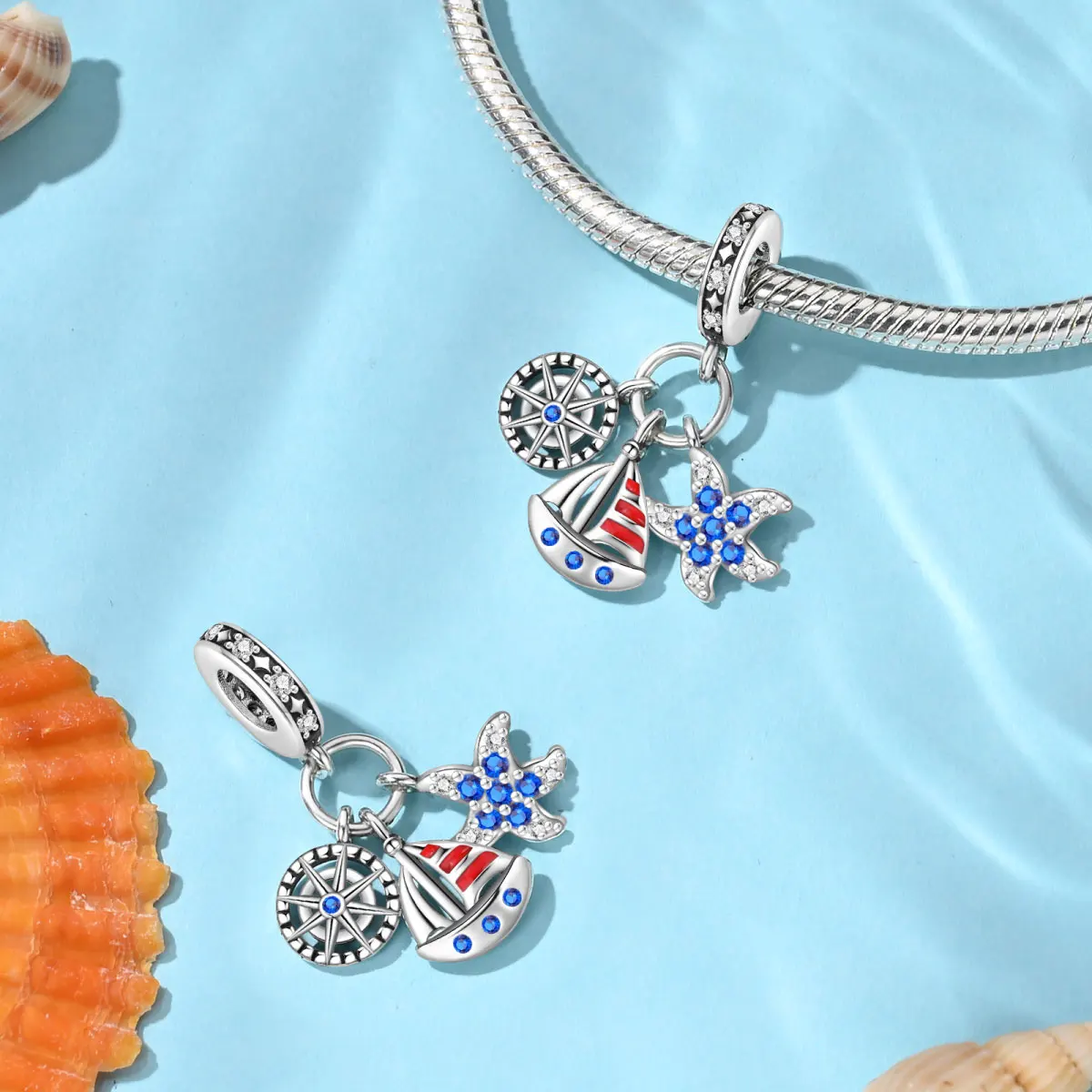 Silver Circus Clown & Ticket Dangle Charm, Fits European Bracelet, Carnival Jewelry Gift