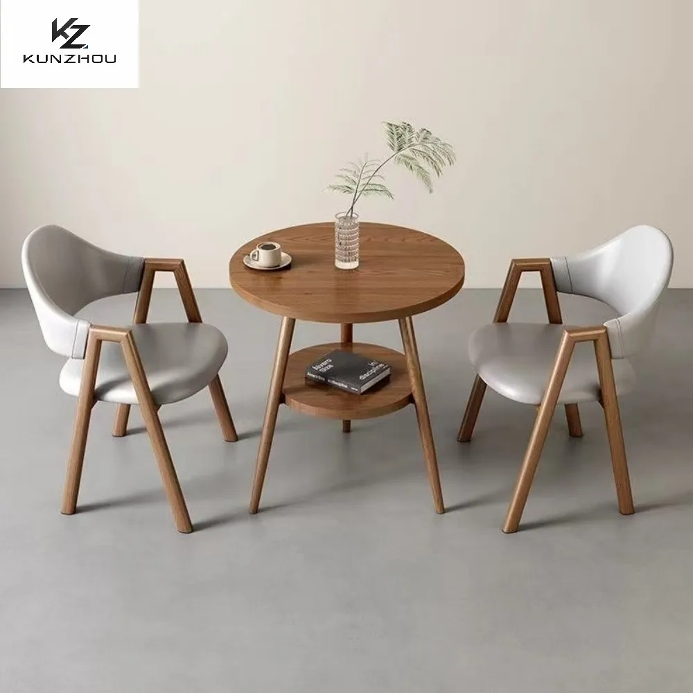 Reception table, chairs, round tables, combination, light luxury, simple and modern