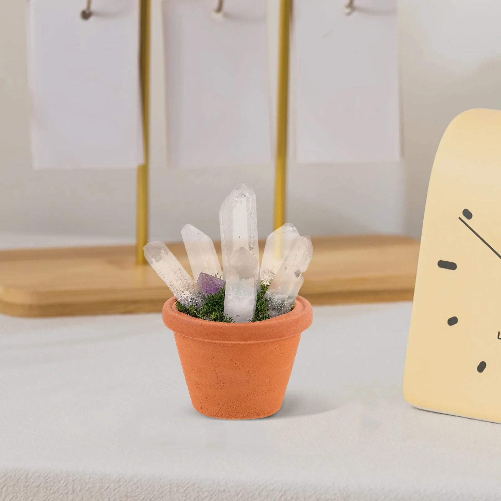 

Miniature Crystal Bonsai Ornament Natural Rough Stone Handmade Desktop Decor for Bedroom Living Room Office Table Decoration