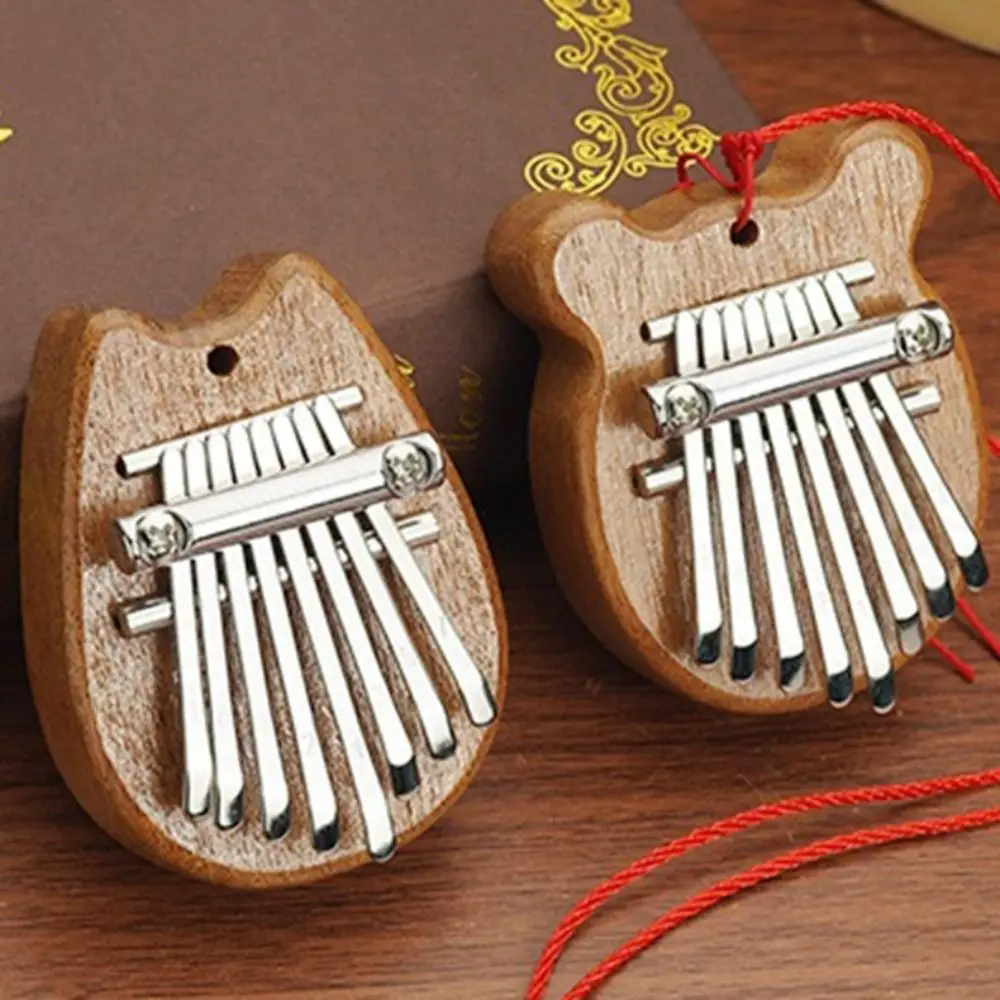 Arpa de Dedos, Mini Piano de Dedos, Marimba Fácil de Aprender, Piano de Pulgar, Collar Portátil, Exquisita Kalimba de 8 Teclas para Principiantes