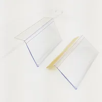 50pcs 7-Shaped Plastic PVC Shelf Data Strips Merchandise Price Talkers Sign Display Label Card Holder Adhesive Tape Supermarket 2