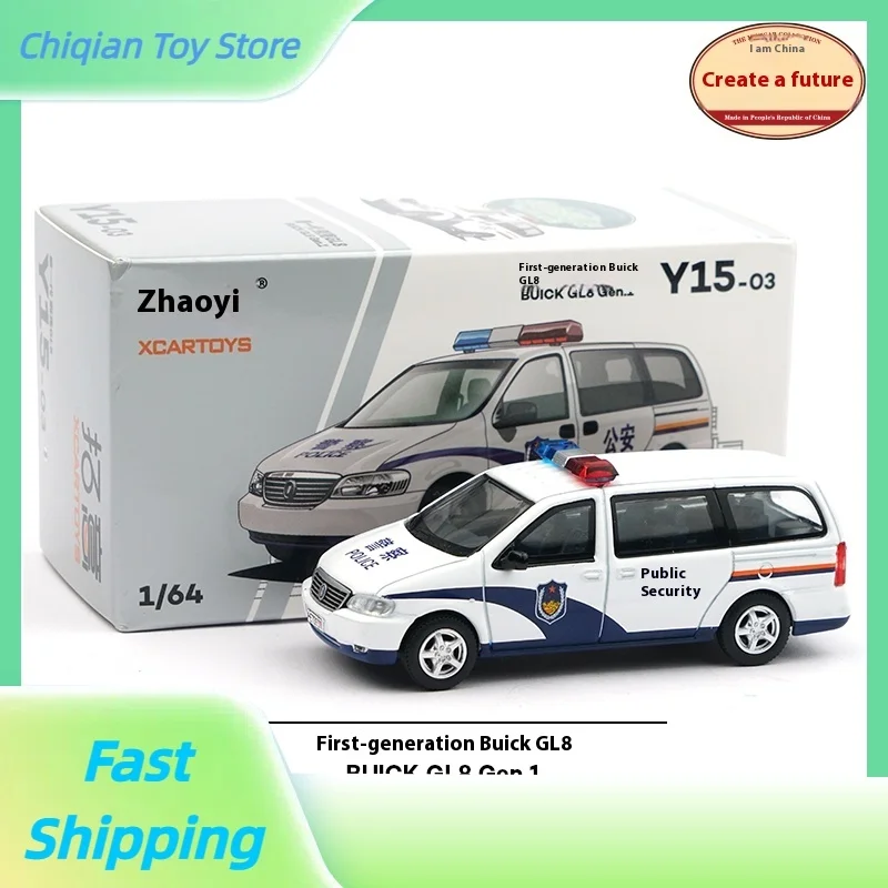 

Tuoyi 1/64 alloy toy simulation police MPV collection ornament first generation GL8 police car model birthday gift desktop cool