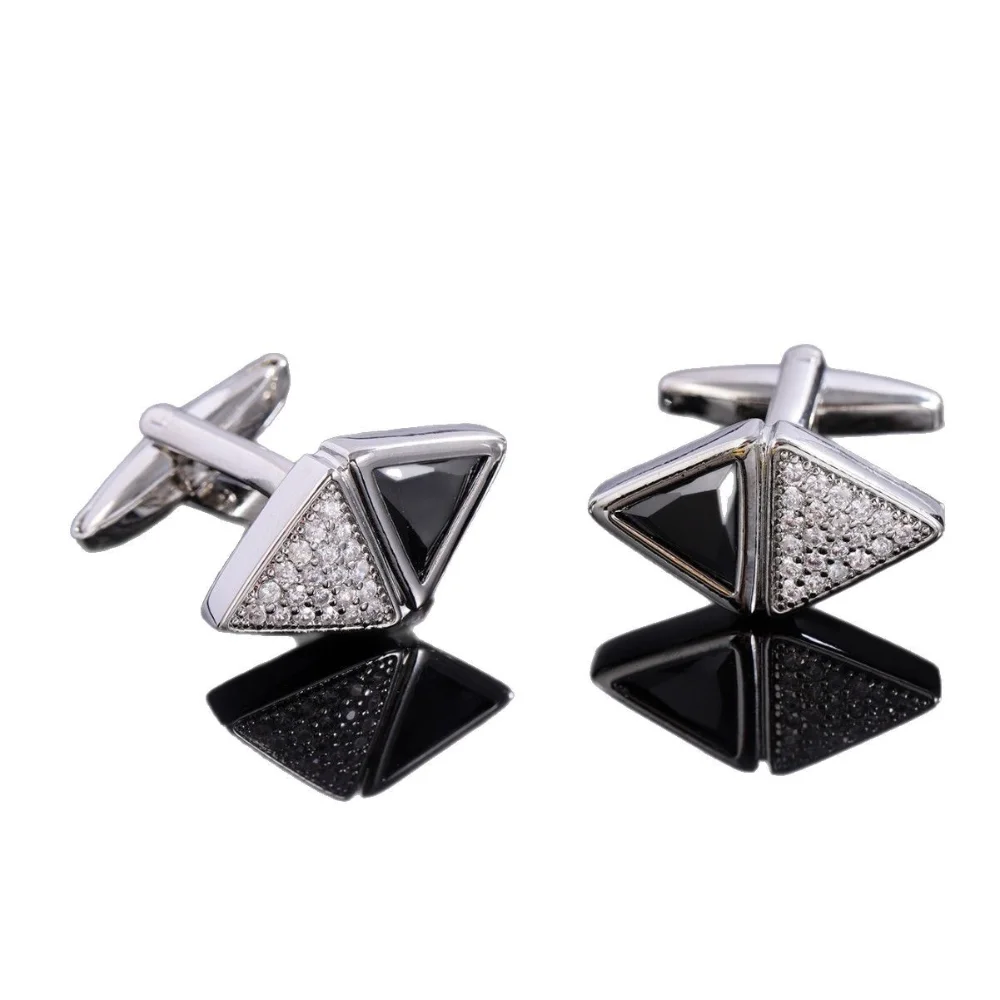 Multicolor Optional Triangular Geometric Diamond Collar Needle Triangular Zircon Brooch Men's Business Dress Sleeve Nail Shirt