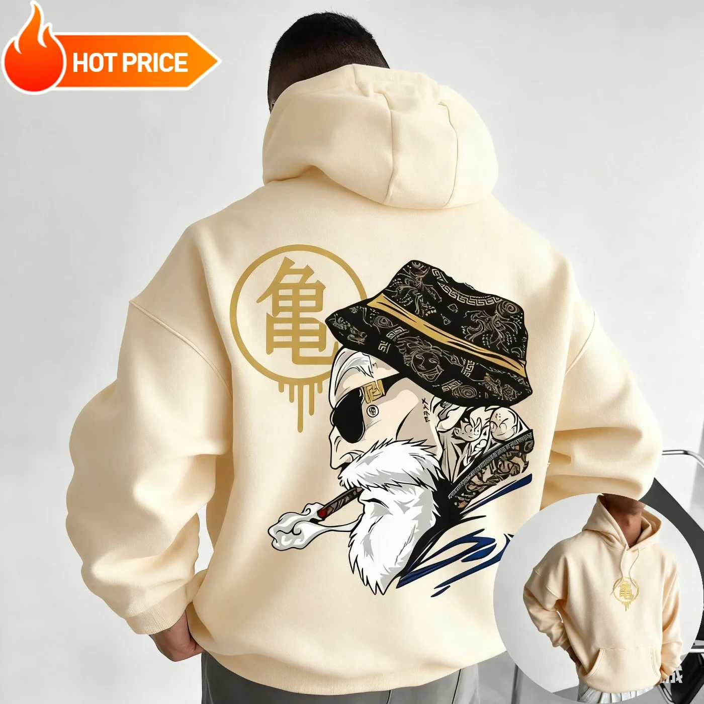 Master Roshi Dragon Ball Saiyan Harajuku Winter Mannen Hoodie Streetwear Vintage Vrouwen Oversized Sweatshirt Met Capuchon Lange Mouwen Top