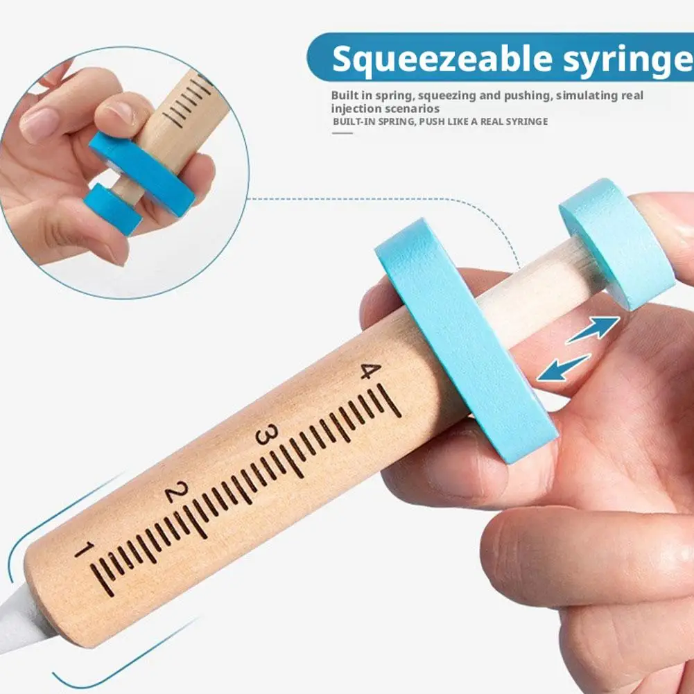 歯医者プレイセットコスプレドクターキット木のおもちゃギフト子供のための興味シミュレーション医学医師教育玩具