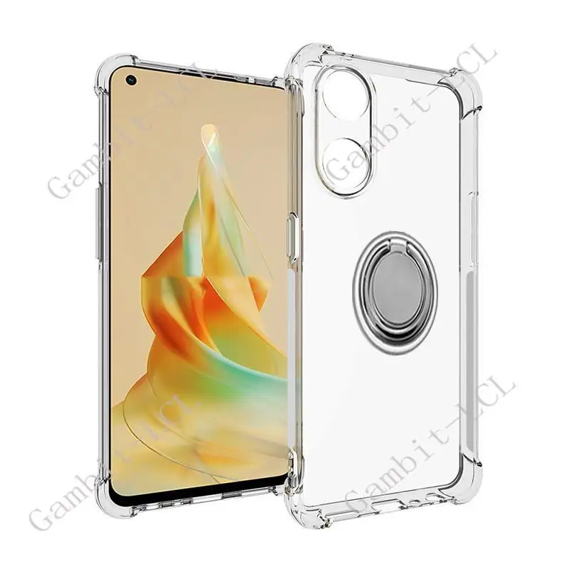 For OPPO Reno8 T 4G Reno8T 5G OPPOReno8T CPH2505 CPH2481 Back Ring Holder Bracket Phone Case Smartphone TPU Soft Silicone Cover