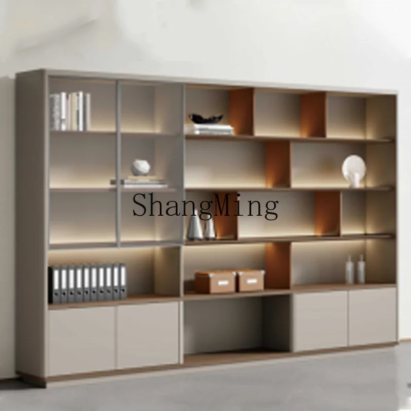 DSA Office Background Document Storage Cabinet Wooden Light Luxury Materials Open Storage Cabinet