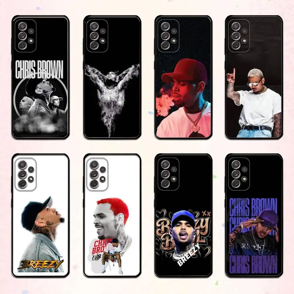 

C-Chris Brown Phone Case For Samsung S 25,24,23,22,30,21,10,9,Ultra,Plus,Lite,FE,4,5 G Soft Black Case