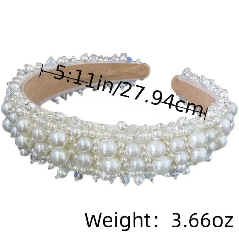 Silver Color Pearl Hairband Headband Tiara Women Korea Elegant Hair Hoop Ornament Bridal Wedding Hair Accessories Jewelry Band