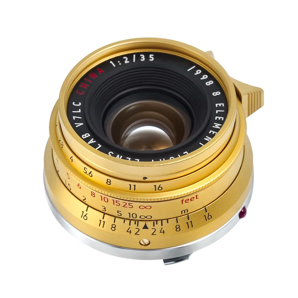 Light Lens Lab 35mm F2 Lens 8 Eight Element Chrome Sliver Black
