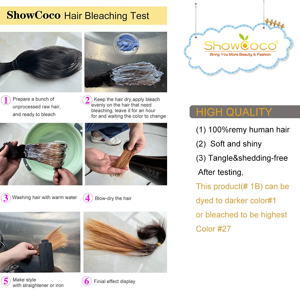 ShowCoco-Extensión de cabello liso para mujeres negras, cinta rizada, Color Natural, pegamento 100% Real