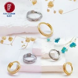 F136 Titanium Tragus piercing goldcolor Nose Ring Zircon Beads CZ Helix Cartilage Zircon Septum Helix Daith Earring Body Jewelry