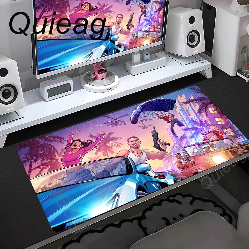 Grande estendido mousepad grand theft auto gta v gaming mouse pad antiderrapante base de borracha tapete de mesa à prova dwaterproof água para gamer computador portátil