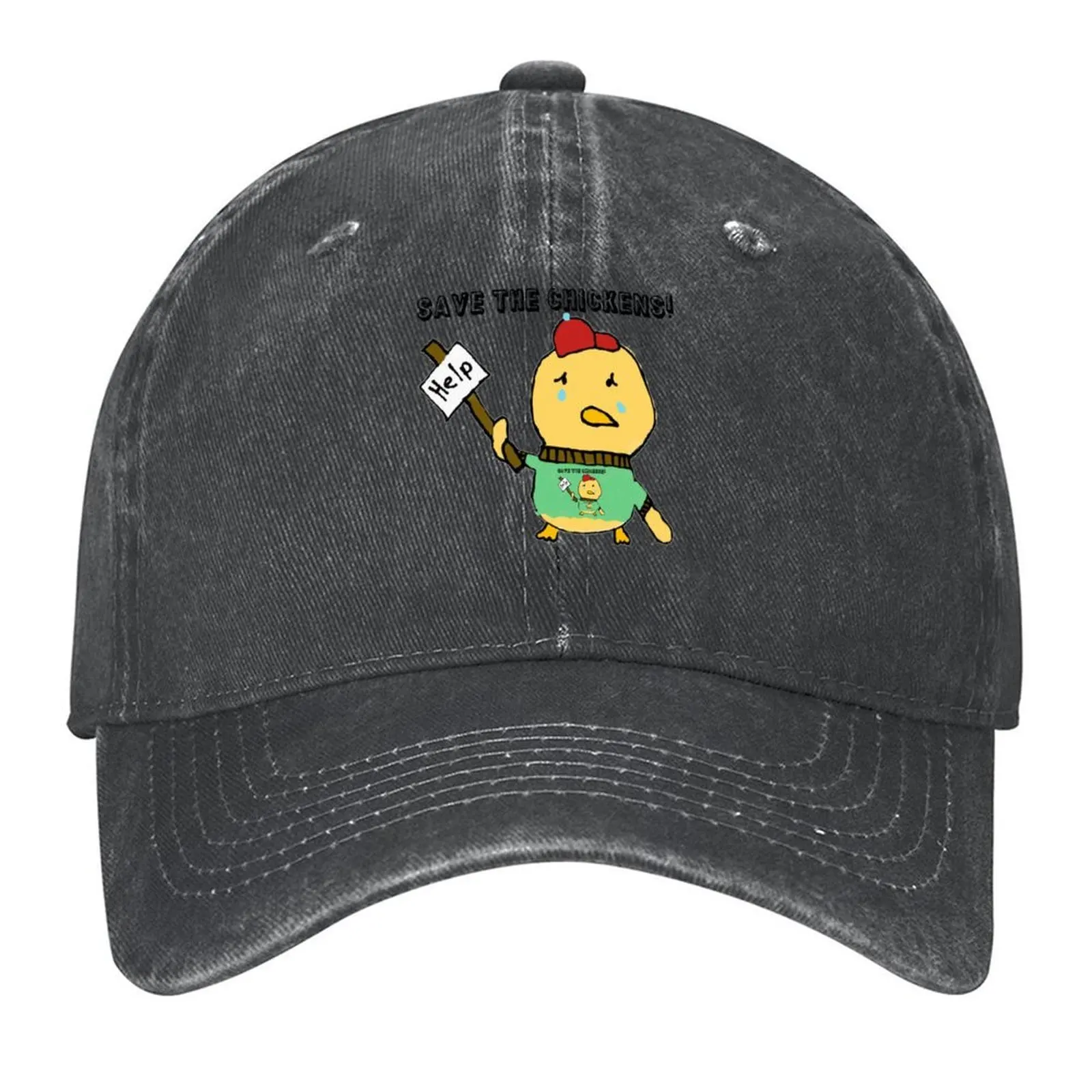 

Save the Chickens (White) Baseball Cap Male hat Luxury man cap Wild Ball Hat Horse Hat Caps Male Women's