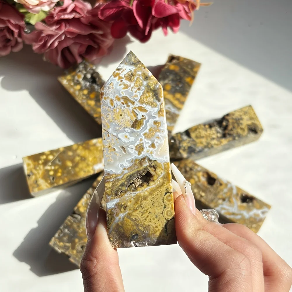 

1pc Ocean Jasper Tower for Collectibles and Educational Use, Perfect for Home Collection & Gift for Valentine's Day and Holidays