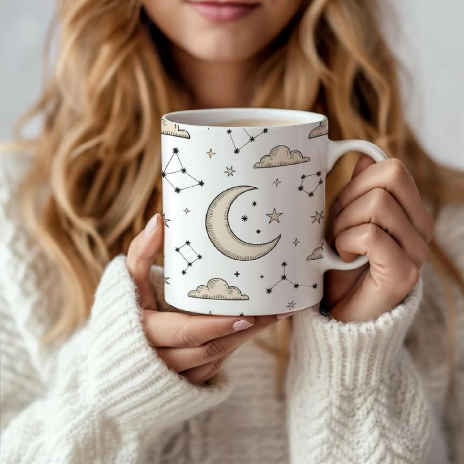 11oz Single Star and Moon Mug_Witch Pastoral Style Coffee Cup