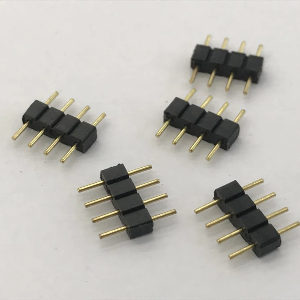 

50pcs Light Strip Connector Pin Header Solder Free Male Female Headers Kit Durable LED 5050 DIY Electronic Accessories Portable