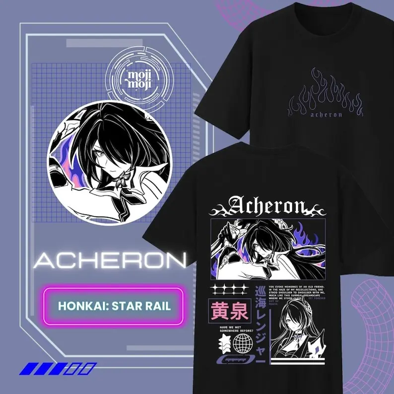 Acheron Honkai Star Rail Shirt, FRONT & BACK PRINT, Honkai: Star Rail T-shirt, Acheron Merch, Gamer Shirt, Gifts Gamers