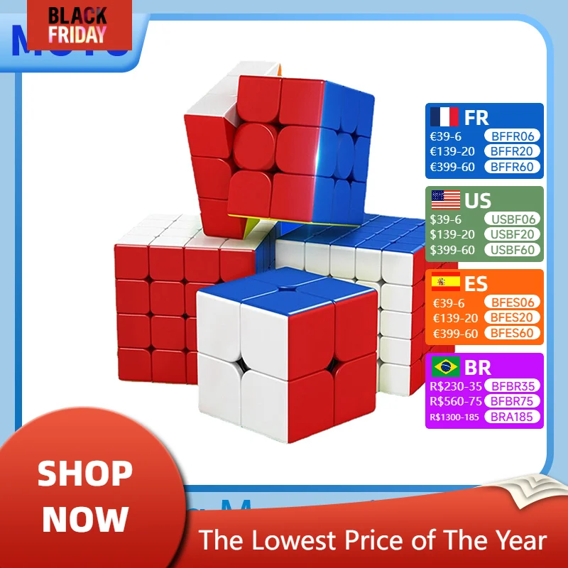 MoYu Meilong Magnetic 2x2 3x3 4x4 5x5 Magic Speed Cube Meilong 2M 3M 4M 5M Pyraminx M Fidget Toys Stress Reliever Toy