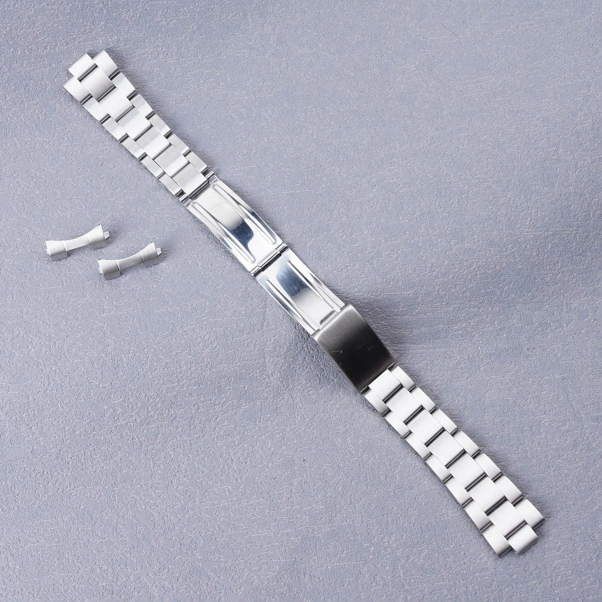 Rolamy 20mm 316L Stainless Steel Silver Hollow Endband with Oyster Bracelet  Watch Band For Seiko 5 Sports SRPE61-67 SRPG61-63