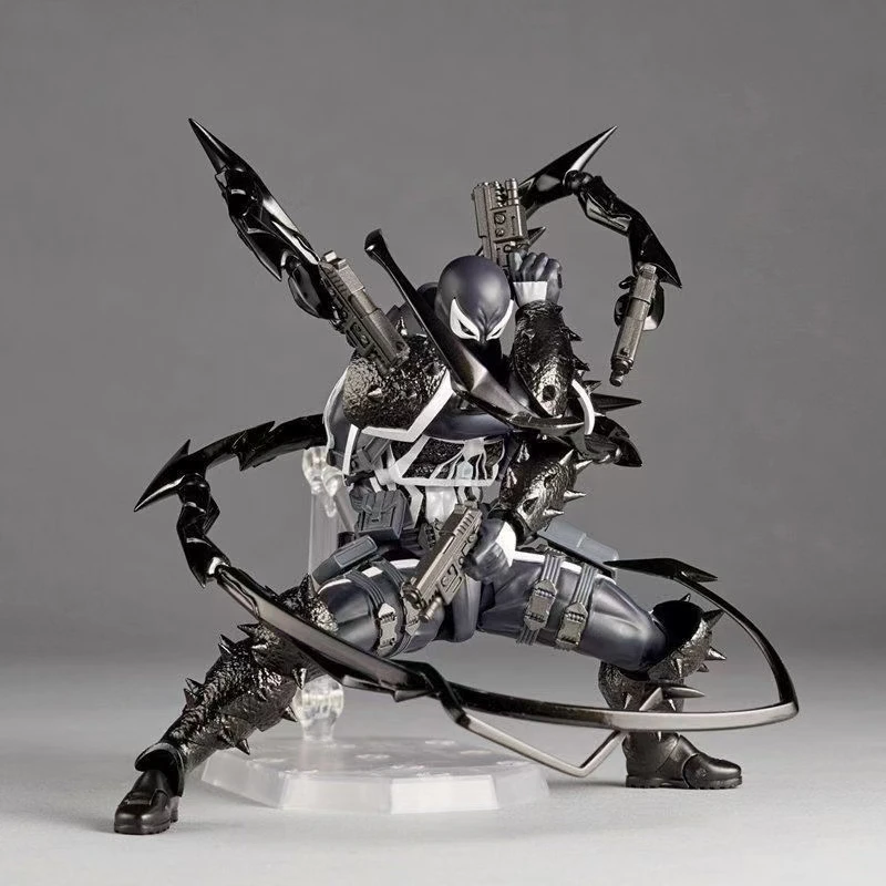 New Marvel Agent Venom Action Figure Kaiyodo Revoltech Figurine Pvc Movable Collection Eugene Thompson Ko Model Toy Gfit