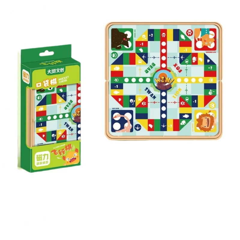 

Cartoon Magnetic Aeroplane Five-In-A-Row Animal Checker Snake Ladder Chess Checkers Parent-Child Puzzle Game Desktop